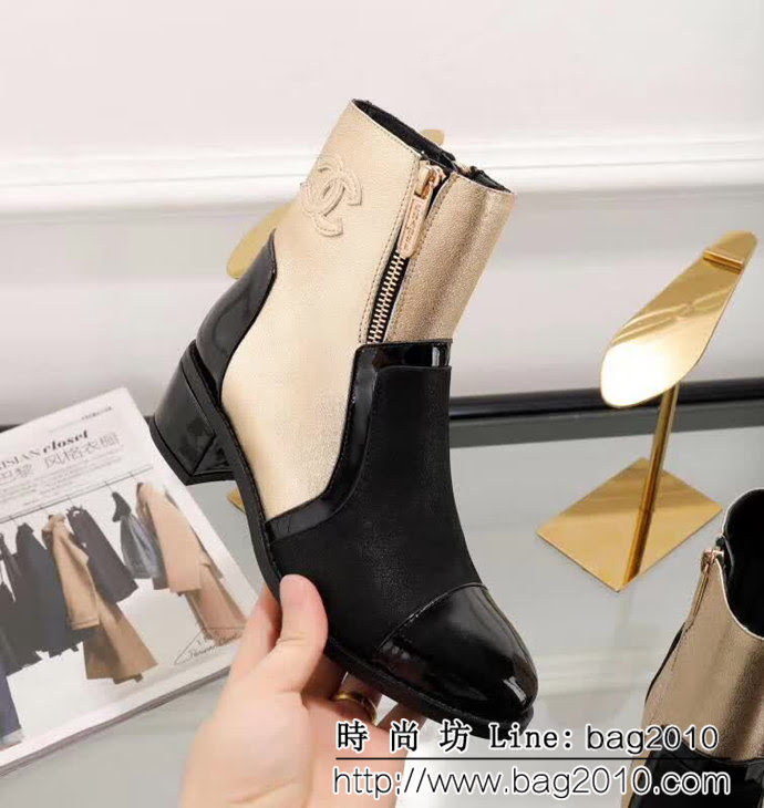 CHANEL香奈兒 官網同步 2018秋冬女神必備 時尚牛皮短靴 QZS2559